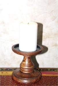 Juego de 2 portavelas de pilar de madera de 5 pulgadas de alto, regalo Ideal para bodas, fiesta nupcial, Spa, vela de Pilar votivo de meditación Reiki - Product Image 4