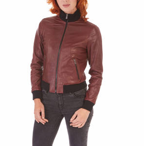 Chaquetas de cuero genuino PU recortadas informales con estilo para mujer, ropa de invierno hecha a medida, abrigos de cuero recortados a la moda para otoño - Product Image 1