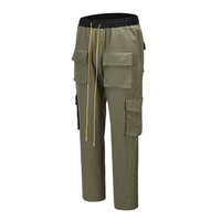 Celana Taktis Kargo Ukuran Besar Unisex, Bernapas, Tahan Angin, Tahan Air, Multi-Saku, Kancing, Kasual, Musim Panas Gugur, Outdoor, Bermotif