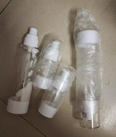 Bouteille à pompe sans air transparente de luxe 50 ml en AS avec impression de logo personnalisé, rechargeable, pour lotion cosmétique et sérum