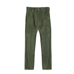 Pantalon 100% Lin et Coton Tissé; Coupe Droite; Lavage Coloré; Taille Mi-Haute; Devant Plat - Product Image 1