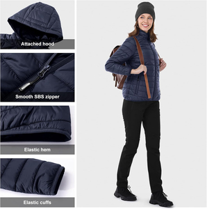 2024 meilleur Design personnalisé grande taille fermeture éclair bouffant manteau long à capuche vêtements d'extérieur femmes haute qualité personnalisé bouffant veste hiver - Product Image 4
