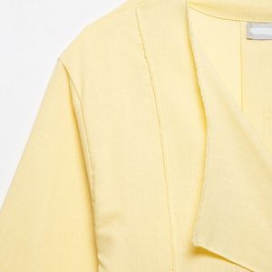 Nouveau 2025 printemps dame Vintage décontracté col en V lin vêtements d'extérieur déplacements femmes vêtements à manches longues à manches longues haut Chic manteau - Product Image 6