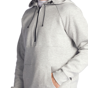 Buen proveedor Color gris sólido con ropa exterior de la más alta calidad hecha a medida Hombres 1/4 Sudaderas con cremallera para tarifa al por mayor - Product Image 6