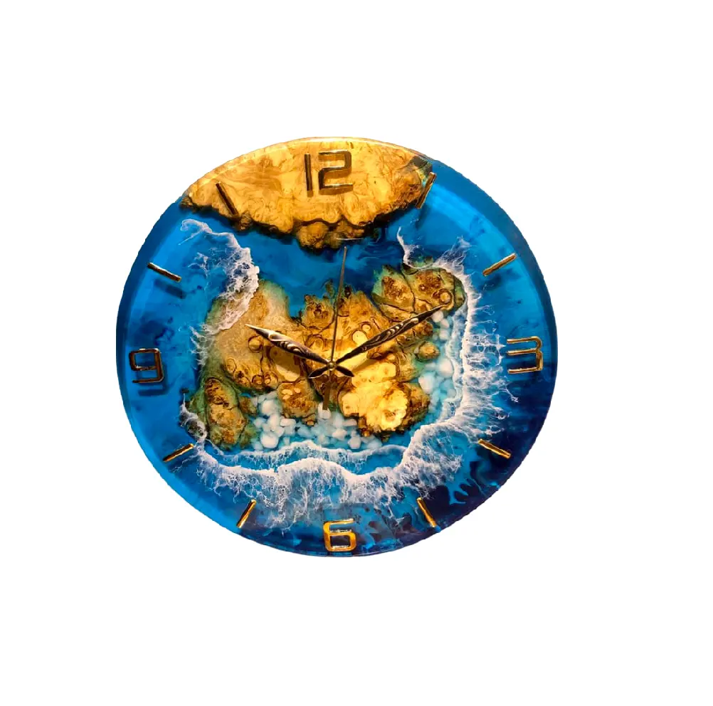Crystal clear resin epoxy - Wall clock home decor luxury- epoxy clock - decoration items clock decor from Vietnam