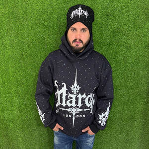 Sweat-shirts à capuche surdimensionnés personnalisés pour hommes, streetwear lourd pour l'hiver, en molleton de coton et polyester respirant - Product Image 1