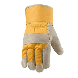 Guantes de trabajo de tela transpirable de dedo completo para hombre, guantes de trabajo de cuero auténtico de alta calidad - Product Image 4