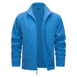 แจ็กเก็ตผู้ชายโอเวอร์ไซส์มีซิปสีล้วนน้ำหนักเบา, เสื้อโค้ทอุ่นลำลองมีกระเป๋า - Product Image 1