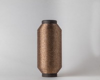 Fil à broder métallique doré en polyester pour broderie de type MS, haute résistance, antibactérien, 150D/3, pour usage textile domestique, haute ténacité sur mesure