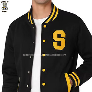 Chaquetas Varsity Clásicas de Lana/Algodón Premium para Hombre, con Bordado, Cuello Acanalado, Ajuste Cómodo para la Moda Urbana Diaria - Product Image 3