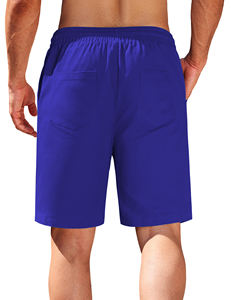 Los pantalones cortos de gimnasio de verano informales de los hombres sólidos proporcionan algodón de verano transpirable caliente con bolsillos pantalones cortos informales - Product Image 2