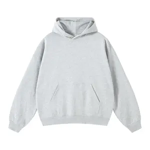 Logo personnalisé surdimensionné demi-fermeture éclair pull sweat short ensemble hommes lâche culture brodé plaine teint fabricant - Product Image 3