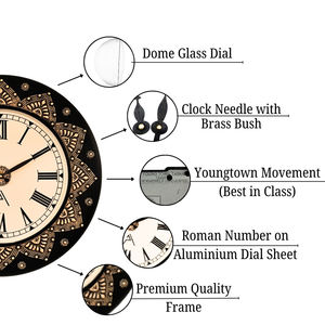 นาฬิกาแขวนผนังไม้หรูหราขายดี นาฬิกาทรงกลมดีไซน์หรูสำหรับใช้ในสำนักงาน บ้าน หรือร้านกาแฟ ราคาสุดคุ้ม - Product Image 3