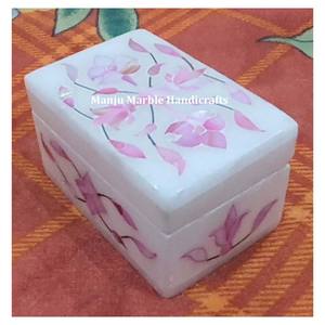 กล่องฝังหินอ่อนแบบฝังลายเปลือกหอยมุกลายดอกไม้สไตล์โมเดิร์นใหม่ล่าสุดเป็นพิเศษสำหรับเป็นของขวัญกล่องเครื่องประดับ - Product Image 5