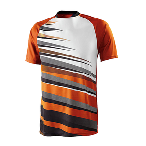 Maillot de football personnalisé en polyester/coton à col en V, respirant, avec nom et numéro du joueur - Product Image 1