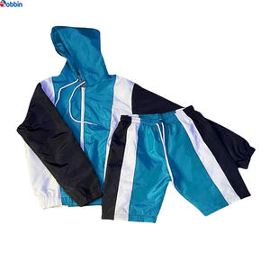 Ensemble de shorts coupe-vent en nylon personnalisé unisexe de haute qualité, ensemble de veste à capuche lourde personnalisée pour hommes, taille haute - Product Image 5