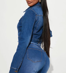 Ensemble Tendance Décontracté Pour Femme En Jean Ample Avec Jean Cargo, Crop Top Débardeur Et Mini-Jupe En Jean Délavage Moyen - Product Image 3