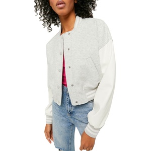 Parches de chenilla personalizados de alta calidad, chaqueta universitaria de béisbol de lana bordada para mujer, método de tejido liso teñido - Product Image 3