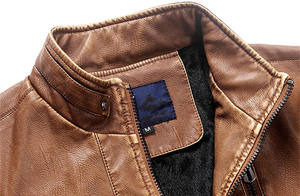 Vente chaude personnalisé grande taille hommes noir en cuir PU enduit toile mince Bomber veste 2023 arrivée - Product Image 5