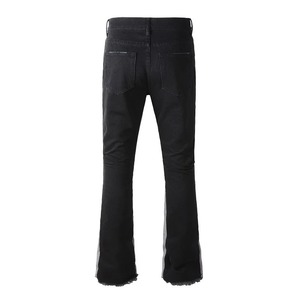 กางเกงยีนส์ขายาวสำหรับผู้ชายทรงบูทตัดขอบสีดำแบบผ่าข้าง - Product Image 2