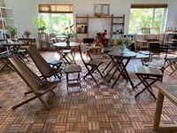 Table pliante en bois d'acacia moderne de haute qualité, meilleur prix pour jardin extérieur, serre, facile à assembler, respectueuse de l'environnement