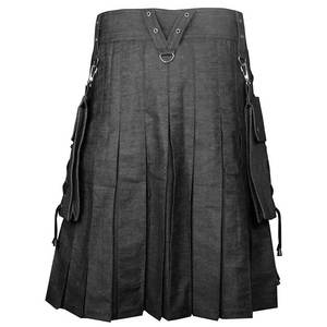 Kilt utilitaire en denim pour homme, fait main, style gothique, jupe cargo, tissu personnalisé durable, logo, réglable, kilt moderne 2026 - Product Image 3