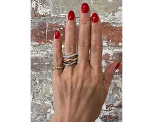 Anillo de Compromiso de Oro Sólido de 14K con Diamantes Blancos Cultivados en Laboratorio, Corte Redondo, Anillo de Eternidad Completo para Mujer, Joyería Fina para Ocasiones Especiales - Product Image 4