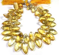 Magnifiques pierres précieuses naturelles de citrine jaune, taille marquise, qualité supérieure, jeu de couleurs, 8 brins facettés, perles de 14-18 mm pour la fabrication de bijoux