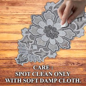 พรมปูรองจานผ้าปูรองจานผ้าปูรองจานผ้าปูรองจานแฟนซีตกแต่งงานคริสต์มาสทำมือสำหรับงานแต่งงาน - Product Image 6