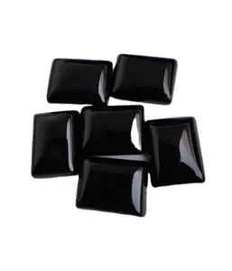 Natural Black Onyx Smooth Rectangle Flatback Loose Cabochon Gemstones Wholesale Supplier Rings Birthstone Bracelet Pendant