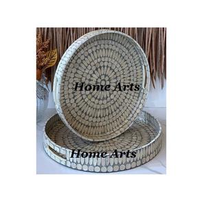 Ensemble de plateaux de service en bois de qualité exclusive, 2 tailles différentes, plateaux de service pour en-cas, dattes, pour un usage domestique - Product Image 3