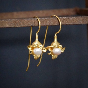Vente chaude 925 Sterling Silver Fine Jewelry Minimaliste Brillant Perle D'eau Douce Gemme Boucles D'oreilles pour Femmes Filles - Product Image 1