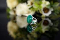 Bague en Onyx Vert Naturel Faite à la Main avec Sertissage en Argent Sterling 925, Bijoux en Gros, Fournisseur Indien, Fiançailles, Mariage