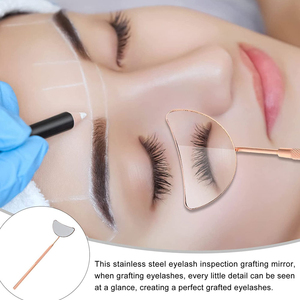 Pinzas de pestañas de acero inoxidable con etiqueta privada personalizada de alta calidad, venta al por mayor, herramienta de mango para extensiones de pestañas con espejo - Product Image 5