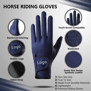 100% haute qualité sur mesure imprimé en cuir véritable gants d'équitation respirant nouveauté Sports équestres - Product Image 6