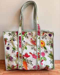 Bolsos casuales de moda, bolsos acolchados de algodón indio, bolso de compras hecho a mano, bolsos de estilo bohemio con estampado de tigre para mujer - Product Image 2