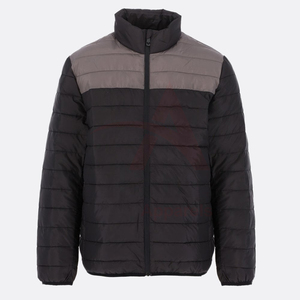 Chaqueta acolchada negra y gris ligera para hombre, ropa de abrigo cálida de invierno a prueba de viento con cierre completo de cremallera, cómoda para la temporada de primavera - Product Image 4