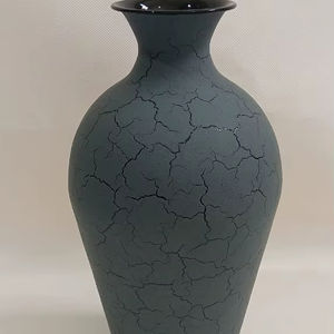 Vase à fleurs de luxe à motifs bleu marine fait à la main de qualité supérieure décor moderne fer maison hôtel cadeau de mariage d'entreprise - Product Image 1