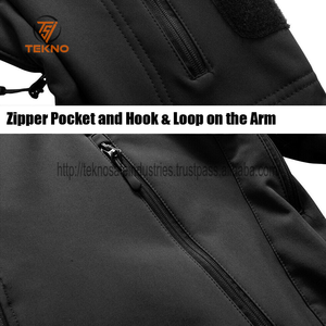 Vente de gros Vestes softshell de sport personnalisées pour hommes Manteaux gris de camping en plein air Veste softshell imperméable thermique avec capuche - Product Image 6