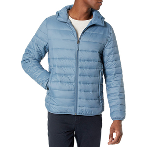 Chaqueta acolchada con capucha plegable resistente al agua ligera personalizada, chaquetas cálidas para exteriores, sudaderas con capucha para hombres LLU - Product Image 3