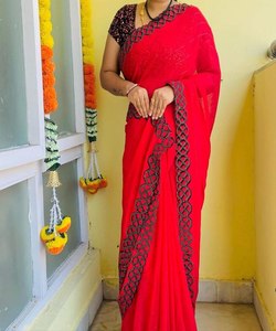 Ropa de fiesta de Sari de seda de Kanchipuram boda india último diseñador banarasi Sari de seda de algodón con blusa Ropa de señora mayorista - Product Image 3