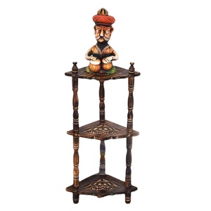 Estante de esquina de clase superior para sala de estar, mueble de esquina lateral marrón personalizado, venta al por mayor - Product Image 2