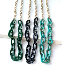 Collar de resina acrílica hecho a mano, artesanía india con temática artística para bodas, fiestas y regalos, joyería de moda para mujer - Product Image 5