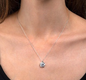 Collier pendentif Moissanite en argent Starling personnalisé magnifique entièrement blanc avec forme de fantaisie plaqué diamant pierre cadeau pour elle - Product Image 2