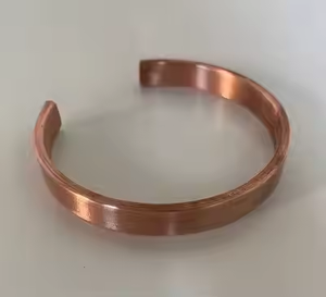 Modern 99.9% Pure Copper Magnetic <b>Healing</b> Cuff <b>Bracelet</b> for Men Handmade Hammered Design - Product Image 5