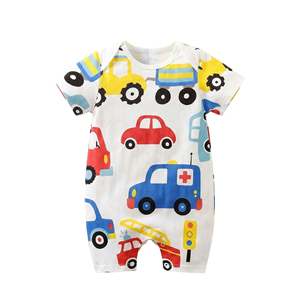 ชุดเสื้อผ้าเด็กผู้ชายผ้าฝ้าย 100% ลายรถ - Product Image 1