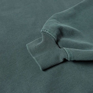 Custom Streetwear Luxury Light Green Acid Wash Hoodie French Terry Heavyweight Pullover Blank No <b>Strings</b> Cropped Hoodies - Product Image 5