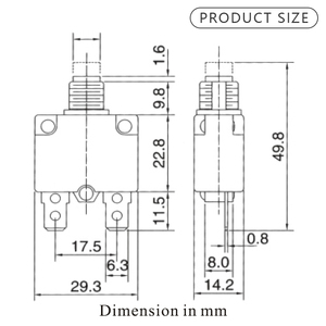 Disjoncteur automatique miniature ZINGEAR ZE-700S Series Mini Miniature Overload Protector 3A à 15A - Product Image 2