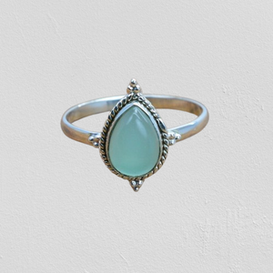 Aqua Chalcedony Gemstone 925 Stamp <b>Silver</b> Sterling Girls Ring Luxurious Handmade Ring Jewelry 925 Sterling <b>Silver</b> Gemstone Ring - Product Image 1