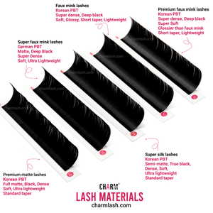 Extensions de cils en fibres PBT coréennes véganes de haute qualité CharmLash, effet vison, étiquette privée personnalisée, cils volume russe, bande complète - Product Image 3
